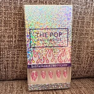 Red Aspen medium coffin nail dashes- Almost Flame-ous, Fatima